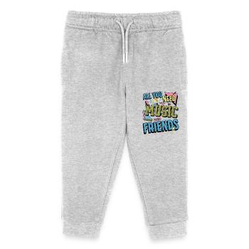 All You Need Is Music And Friends Funny Musician - Kids Organic Sweatpants by Stanley/Stella - heather grey - Front