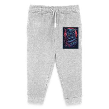 Appareil de musique électronique futuriste - Pantalon de jogging enfant bio Stanley/Stella - gris chiné - Devant
