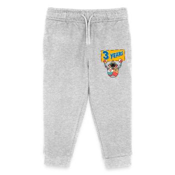 Ich bin drei 3 Jahre dritter Geburtstag Roboter - Kinder Organic Jogginghose Mini Mover von Stanley/Stella - Grau meliert - Vorne