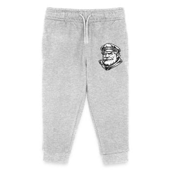 Capitaine à la flûte dans le style de la gravure sur bois - Pantalon de jogging enfant bio Stanley/Stella - gris chiné - Devant