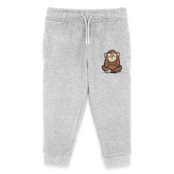 Mizaru - monkey sees no evil - Kids Organic Sweatpants by Stanley/Stella - heather grey - Front
