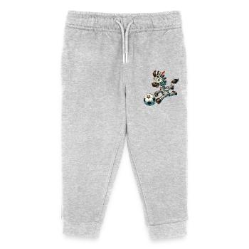 Zebra Footballer - Élégant sur le terrain de football. - Pantalon de jogging enfant bio Stanley/Stella - gris chiné - Devant