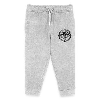 Beten Vertrauen Wiederholen - Kinder Organic Jogginghose Mini Mover von Stanley/Stella - Grau meliert - Vorne