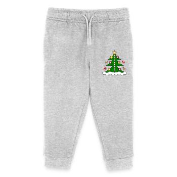 Christmas Tree - Kids Organic Sweatpants by Stanley/Stella - heather grey - Front