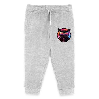 Eule Cool Sommer - Kinder Organic Jogginghose Mini Mover von Stanley/Stella - Grau meliert - Vorne