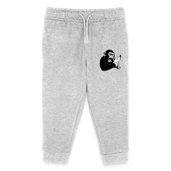 Un singe presse un pigeon - Pantalon de jogging enfant bio Stanley/Stella - gris chiné - Devant