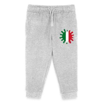 Italy Flag Blobs - Kids Organic Sweatpants by Stanley/Stella - heather grey - Front