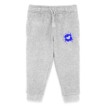 Heart stain ink blue - Kids Organic Sweatpants by Stanley/Stella - heather grey - Front