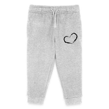 Herz Design Bürste Schwarz - Kinder Organic Jogginghose Mini Mover von Stanley/Stella - Grau meliert - Vorne