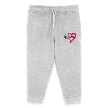 Amour mot idée idée cadeau - Pantalon de jogging enfant bio Stanley/Stella - gris chiné - Devant