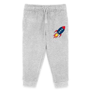 Rocket startup * spaceship * astronaut * stars - Kids Organic Sweatpants by Stanley/Stella - heather grey - Front
