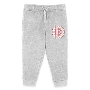 Flower of life, motif, background, yellow - Kids Organic Sweatpants by Stanley/Stella - heather grey - Front