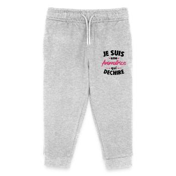 Je suis une Animatrice qui déchire - Pantalon de jogging enfant bio Stanley/Stella - gris chiné - Devant