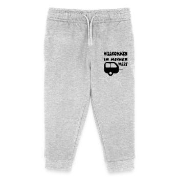 Camping - Kinder Organic Jogginghose Mini Mover von Stanley/Stella - Grau meliert - Vorne