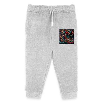 Art psychédélique - Pantalon de jogging enfant bio Stanley/Stella - gris chiné - Devant