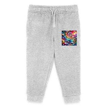 Psychedelic Art - Kids Organic Sweatpants by Stanley/Stella - heather grey - Front
