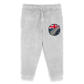 New Zealand Aotearoa Kiwi 4 - Kids Organic Sweatpants by Stanley/Stella - heather grey - Front