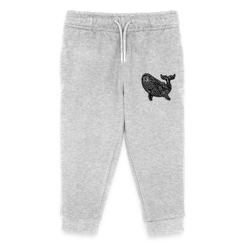 Large Diving Whale Vintage Sea Creature - Kids Organic Sweatpants by Stanley/Stella - heather grey - Front