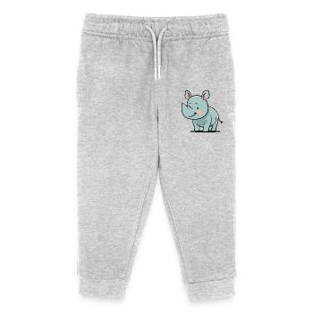 Rhinoceros - Kids Organic Sweatpants by Stanley/Stella - heather grey - Front