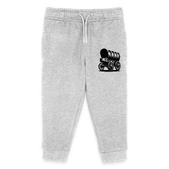 Covered wagon for horses - Kids Organic Sweatpants by Stanley/Stella - heather grey - Front