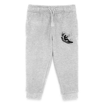 Kite Surfer Without Kite Splash Sea Water - Kids Organic Sweatpants by Stanley/Stella - heather grey - Front
