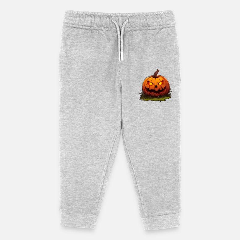 Kürbisse mit Fratzengesicht - Kinder Organic Jogginghose Mini Mover von Stanley/Stella - Grau meliert