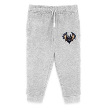 Wild angry pugnacious combative motivational bat - Kids Organic Sweatpants by Stanley/Stella - heather grey - Front