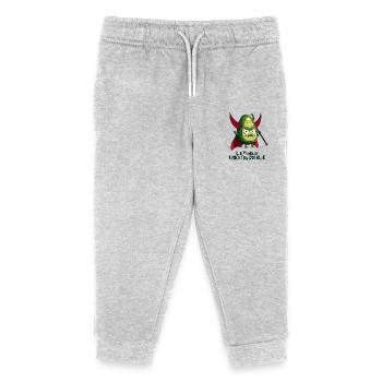 LE FAMEUX AVOCAT DU DIABLE ! (cuisine, justice) - Pantalon de jogging enfant bio Stanley/Stella - gris chiné - Devant