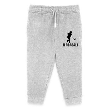 Floorball Ballsport Innebandy Unihockey - Kinder Organic Jogginghose Mini Mover von Stanley/Stella - Grau meliert - Vorne
