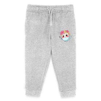 Cute Cartoon Teacup Design - Kids Organic Sweatpants by Stanley/Stella - heather grey - Front
