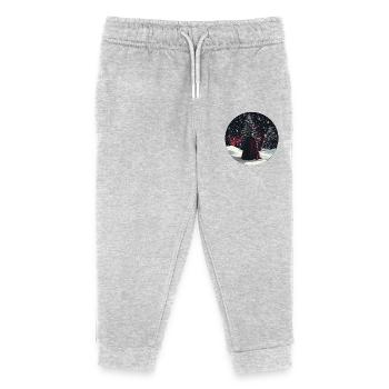 Dunkler Wächter im Winterwald - Kinder Organic Jogginghose Mini Mover von Stanley/Stella - Grau meliert - Vorne