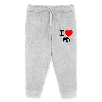 Elefanten - Kinder Organic Jogginghose Mini Mover von Stanley/Stella - Grau meliert - Vorne