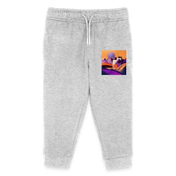 Lila Mond - Kinder Organic Jogginghose Mini Mover von Stanley/Stella - Grau meliert - Vorne