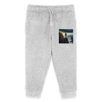 Hikers in nature - Kids Organic Sweatpants by Stanley/Stella - heather grey - Front