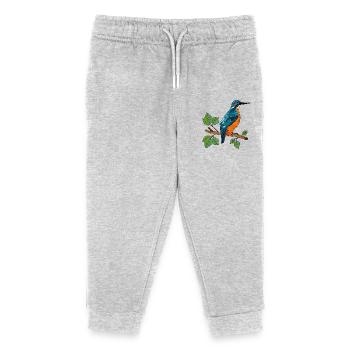 Bunter Vogel - Kinder Organic Jogginghose Mini Mover von Stanley/Stella - Grau meliert - Vorne