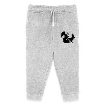 Wildes putziges Eichhörnchen Kinder Zeichnung - Kinder Organic Jogginghose Mini Mover von Stanley/Stella - Grau meliert - Vorne
