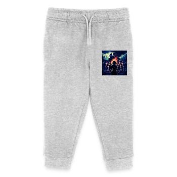 Urzeitlicher Krieger - Kinder Organic Jogginghose Mini Mover von Stanley/Stella - Grau meliert - Vorne