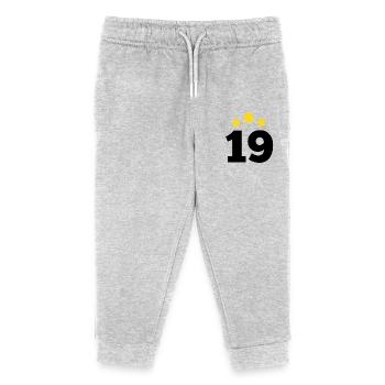 19 ans étoile - cadeau 19e anniversaire - Pantalon de jogging enfant bio Stanley/Stella - gris chiné - Devant
