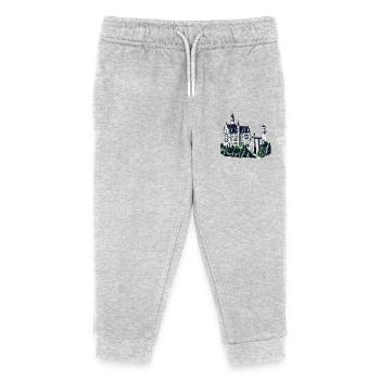 Schloss Neuschwanstein - Kinder Organic Jogginghose Mini Mover von Stanley/Stella - Grau meliert - Vorne