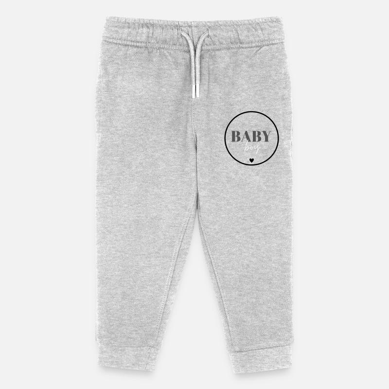 Bébé Garçon - Uni Noir Blanc - Pantalon de jogging enfant bio Stanley/Stella - gris chiné