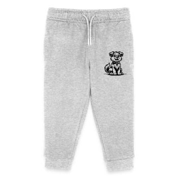 chien fidèle mignon comme illustration de dessin animé - Pantalon de jogging enfant bio Stanley/Stella - gris chiné - Devant
