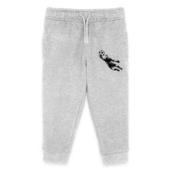 Fußballtorwart springt zur Rettung des Balls - Kinder Organic Jogginghose Mini Mover von Stanley/Stella - Grau meliert - Vorne