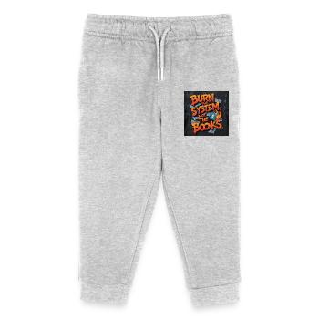 Feuriger Graffiti-Protest - Kinder Organic Jogginghose Mini Mover von Stanley/Stella - Grau meliert - Vorne