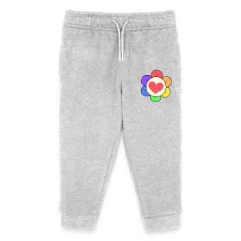 Dandy Rainbow Flower - Kids Organic Sweatpants by Stanley/Stella - heather grey - Front