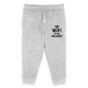 PASSPORT WIFI - Kids Organic Sweatpants by Stanley/Stella - heather grey - Front