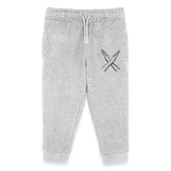 Mains croisées – Déclaration en lignes - Pantalon de jogging enfant bio Stanley/Stella - gris chiné - Devant