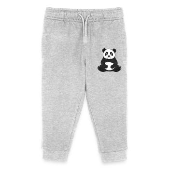 Panda - Kids Organic Sweatpants by Stanley/Stella - heather grey - Front