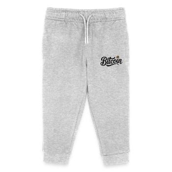 Bitcoin Logo - Crypto Coding Sticker - Kids Organic Sweatpants by Stanley/Stella - heather grey - Front