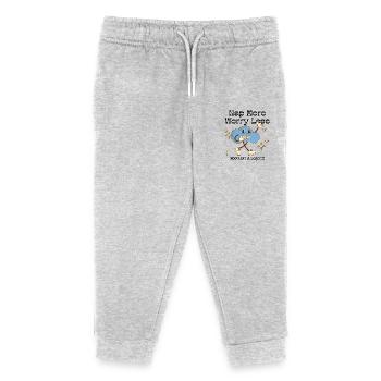 Nap More Worry Less – Retro Cartoon Vibes - Kinder Organic Jogginghose Mini Mover von Stanley/Stella - Grau meliert - Vorne