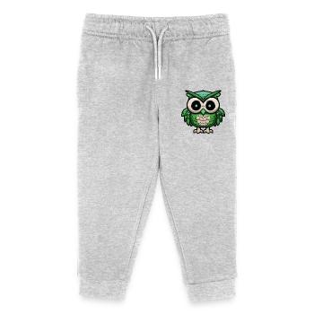 eule owl nachteule - Kinder Organic Jogginghose Mini Mover von Stanley/Stella - Grau meliert - Vorne